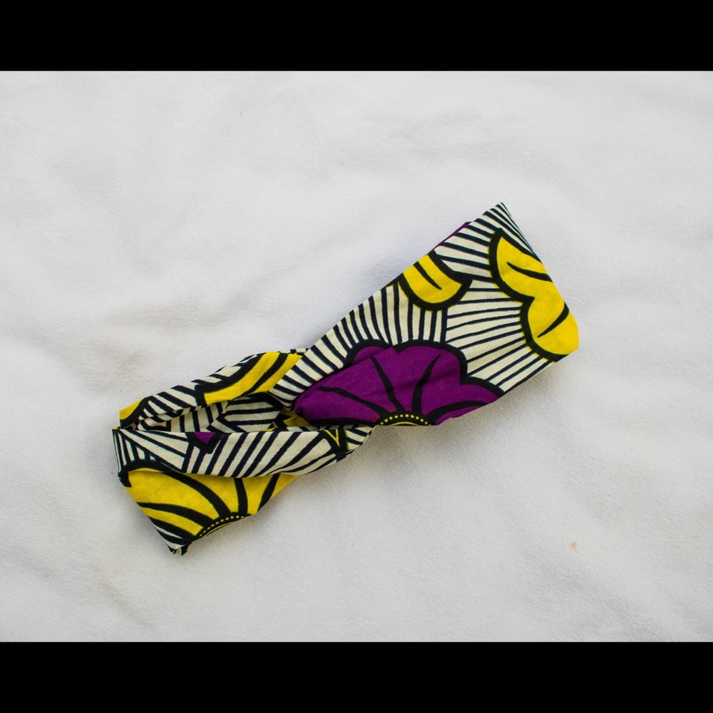 Purple & Yellow African headband